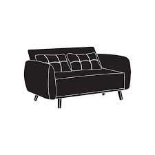 Sofa With Two Pillows Simple Silhouette