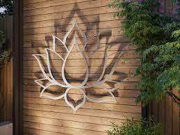 Lotus Flower Large Outdoor Metal Wall