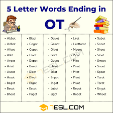 5 letter words ending in ot