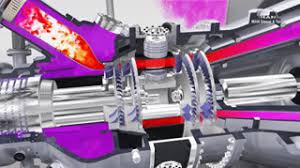 In this animation we have peeled back the engine side and show a slow rotation of the parts so that you can see how the compressor and turbine rotors move. 3d Animation Of Industrial Gas Turbine Working Principle On Make A Gif
