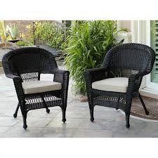 Jeco Wicker Chair In Black With Tan