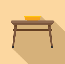 Food Table Icon Flat Vector Home