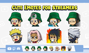 cute twitch emotes in cartoon style by lyco