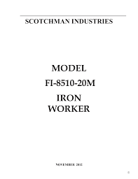 Model Fi 8510 20m Iron Worker Manualzz Com