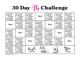 day ab challenge with calendar