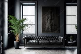 leather sofa and minimalist industrial