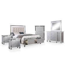 Silver Queen Bedroom Set Idf 7992q 6pc