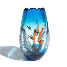 Murano Glass Vase With An Aquarium