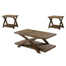 3 Piece Coffee Table Set In Oak