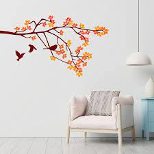 Living Room Branch Orange Wall Sticker