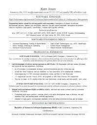 Resume Format For Experienced Software Engineer Software Engineer