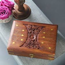 wooden jewelry box indian handicraft