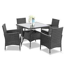 wicker patio dining table and chair