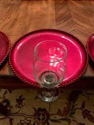Appetizer Plate Wine Glass Holder Set