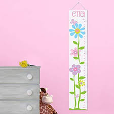 Personalized Growth Chart For Girls Butterflies And Blooms Children Nursery Baby Room Decor Wall Decals Vinyl Sticker