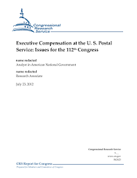 Executive Compensation At The U S Postal Service Issues