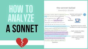how to yze a sonnet annotate with