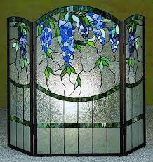 Glass Fireplace Stained Glass Panels