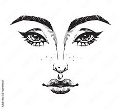 y female face with makeup logo for