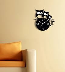 Cute Owl Family Acrylic Wall Clock