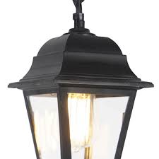 Classic Outdoor Hanging Lamp Black Ip44