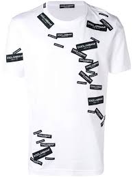 Dolce Gabbana Logo Label Print T Shirt Farfetch Com