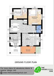 double bedroom house plan in 1000 sq ft