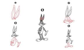 bugs bunny drawing a step by step