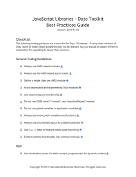 Javascript Libraries Dojo Toolkit Best Practices Guide