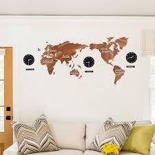 Map Creative Wooden Wall Clock