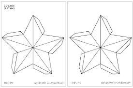 3d Star Printable Templates Coloring Pages Firstpalette Com