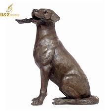 chocolate lab garden statue outdoor