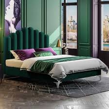 Matteo Bed Single Plush Velvet Green