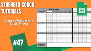 create a workout with google sheets
