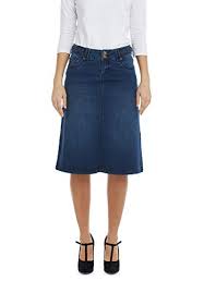 Esteez Women S Denim Skirt A Line Jean Below Knee Sydney Blue 6