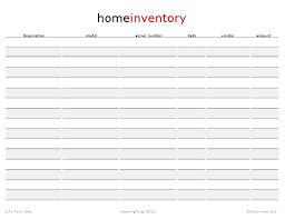 Best Photos Of Printable Home Inventory Forms Sheets Free