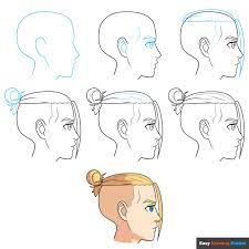 how to draw anime male hair step by