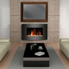 Electric Fire Fireplace Curved Black