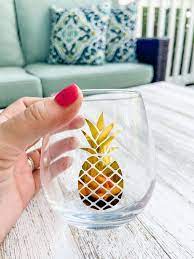 Pineapple Stemless Wine Glass Made On