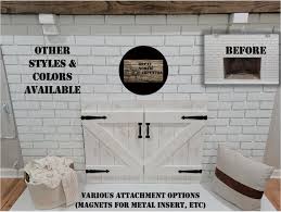 Distressed White Fireplace Cover