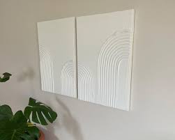 Plaster Wall Art Set Of 2 Textured Wall