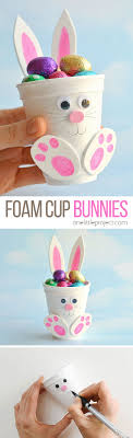 diy foam cup easter bunnies