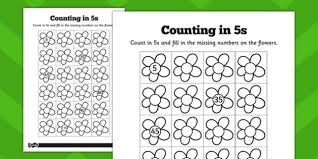 Counting In 5s Flowers Worksheet Counting 5s Flowers Sheet
