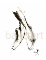 Pointe Shoes Ballet Art Pencil Drawing