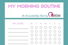 Morning Routine Chart Stay At Home Mum
