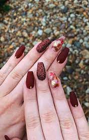 breathtaking fall wedding nail ideas