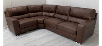 lucca brown 1c3 lhf leather corner sofa