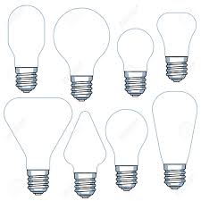Illustration Of The Light Bulb Template Set Royalty Free Cliparts