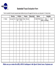 Evaluate players on and skill and metric right from your. Basketball Player Evaluation Form Fill Online Printable Fillable Blank Pdffiller