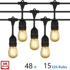 48ft outdoor string lights with 15